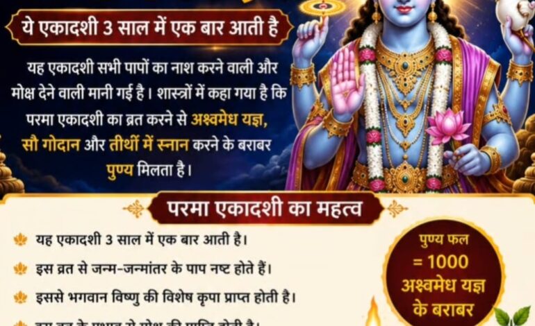 ।।परमा एकादशी का महत्त्व।।नाड़ीवैद्य पंडित डॉ.नागेंद्र नारायण शर्मा